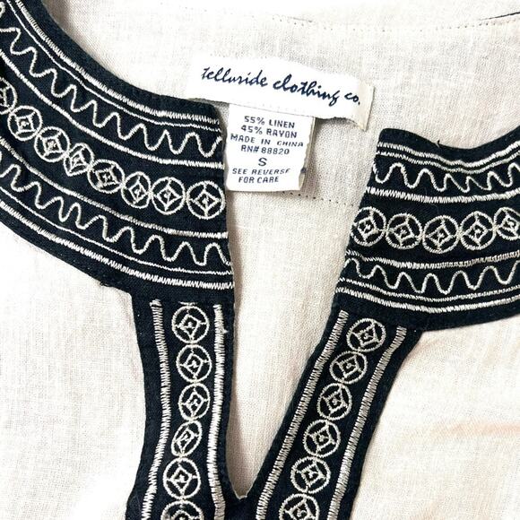Telluride Clothing Co. Linen Blend Lightweight Summer Embroidered Tank Size S - Picture 2 of 6